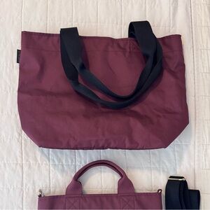 Canvelle burgundy Tote and Crossbody Bag Set